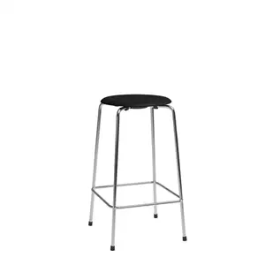 Fritz Hansen - Barstol - High Dot™ Counter stool 4-legs - lav model - sort Ash Veneer/chromed base